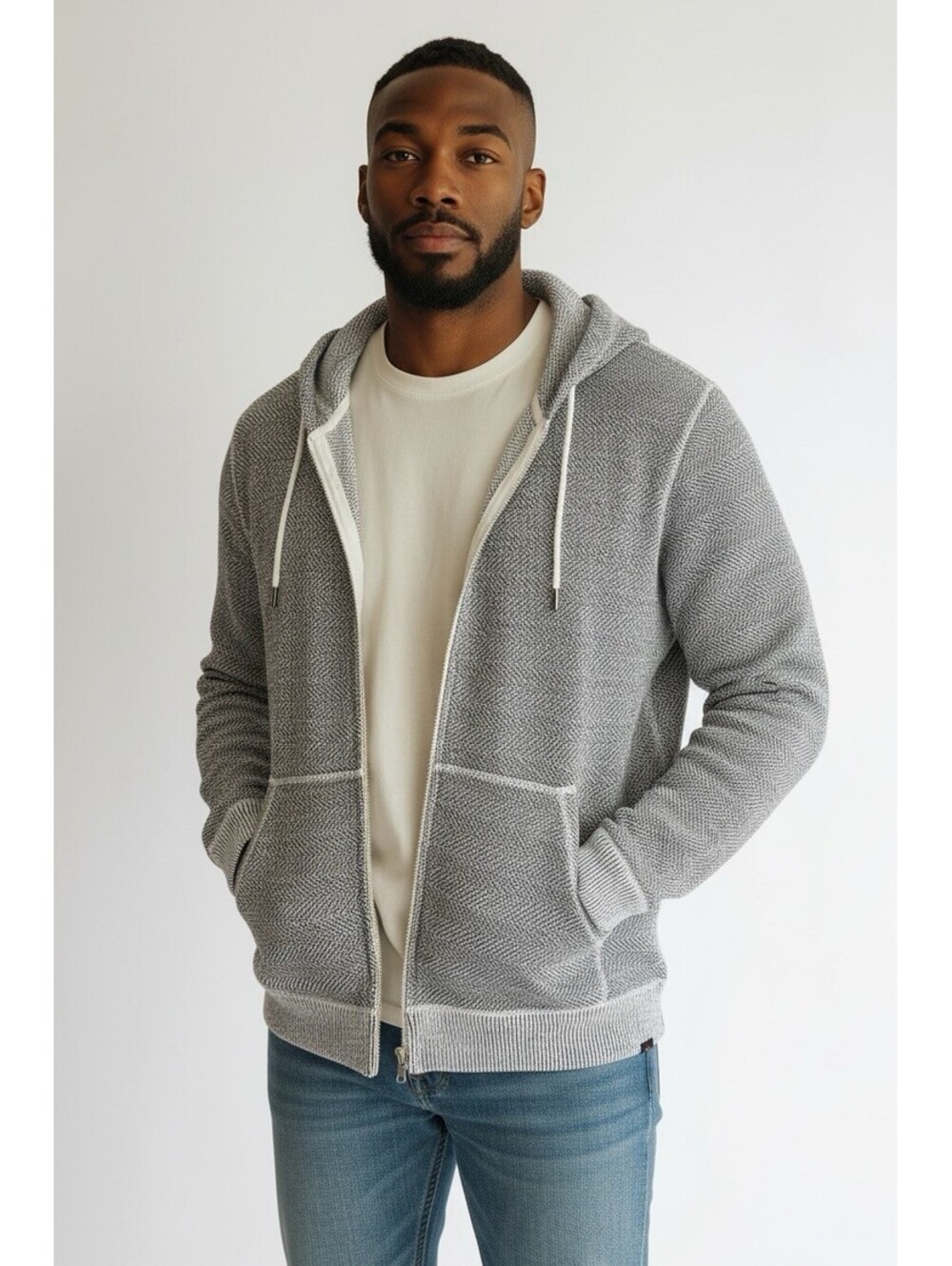 $198 FAHERTY Whitewater Full Zip Hoodie Jacket Men's XXL Grey Organic Cotton